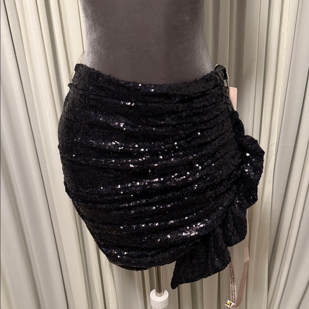 House of CB Black Sequin Skirt
